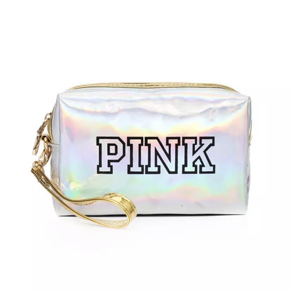 PINK Holographic Cosmetic Bag